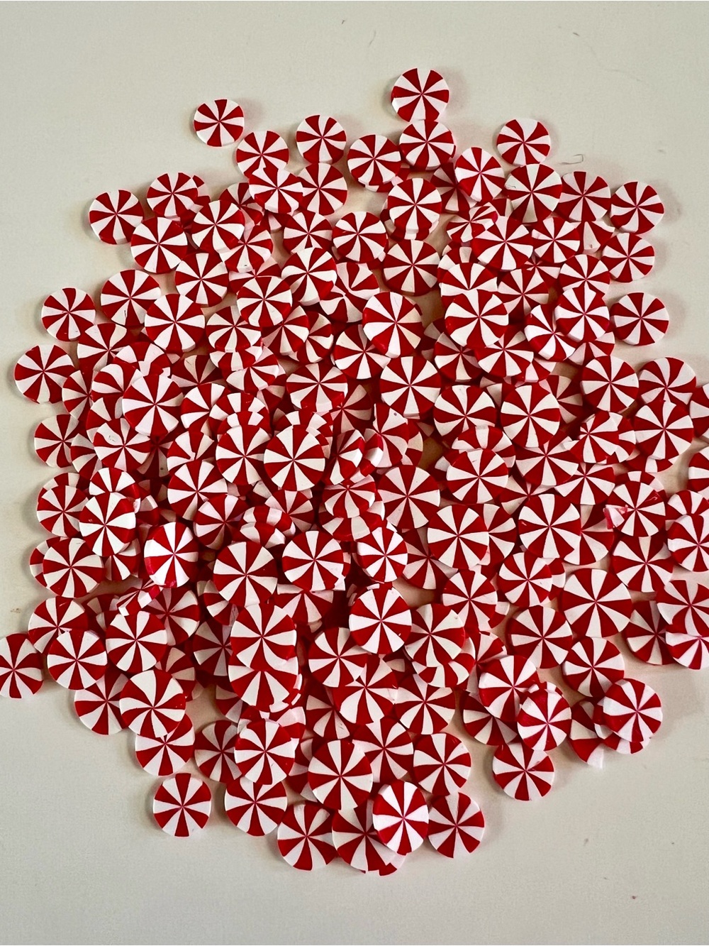 25 grams Christmas Candy Peppermint Red White Sprinkles Fake Fimo Slime Polymer